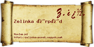 Zelinka Árpád névjegykártya